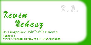 kevin mehesz business card